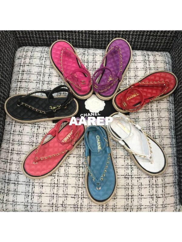 Replica Chanel Lambskin Purple Sandals G36921