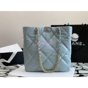 Replica Chanel 19 Shopping Bag Lambskin AS3519 Light Blue