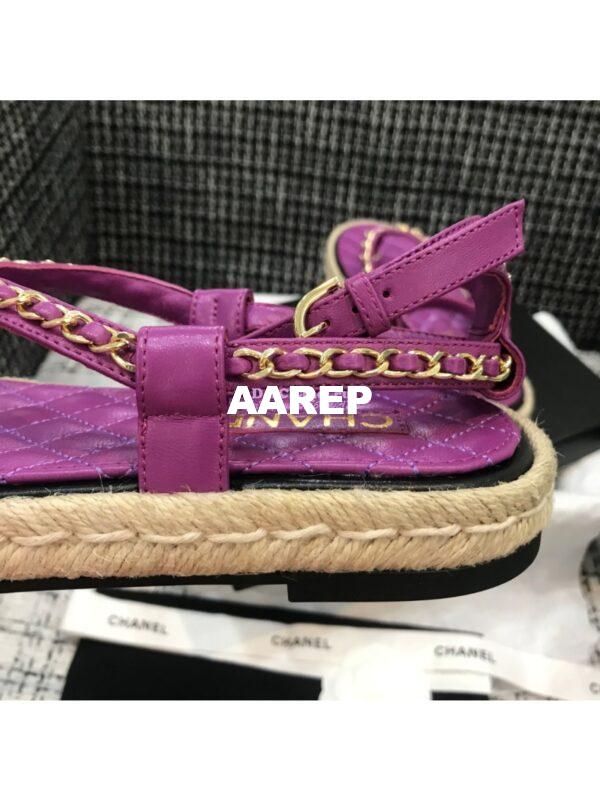 Replica Chanel Lambskin Purple Sandals G36921 8