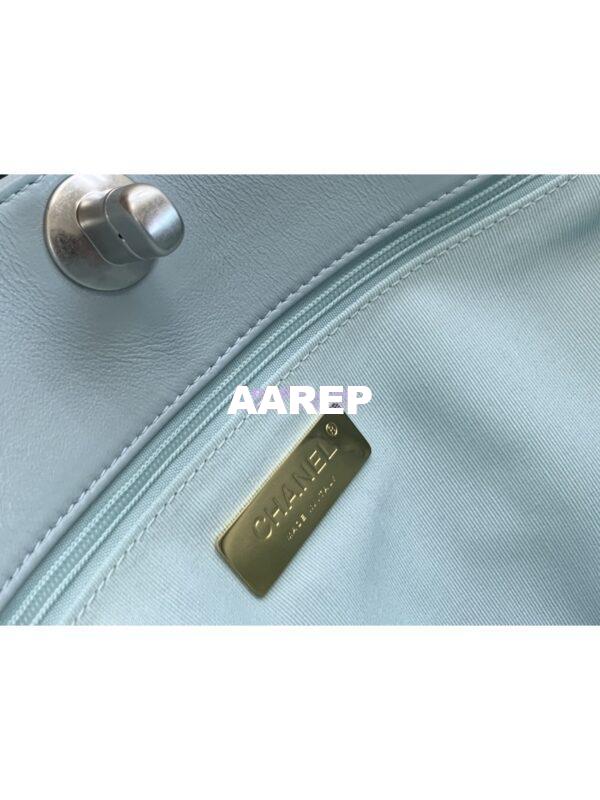 Replica Chanel 19 Shopping Bag Lambskin AS3519 Light Blue 6