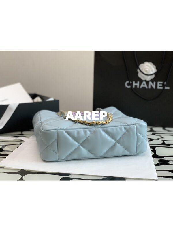 Replica Chanel 19 Shopping Bag Lambskin AS3519 Light Blue 8