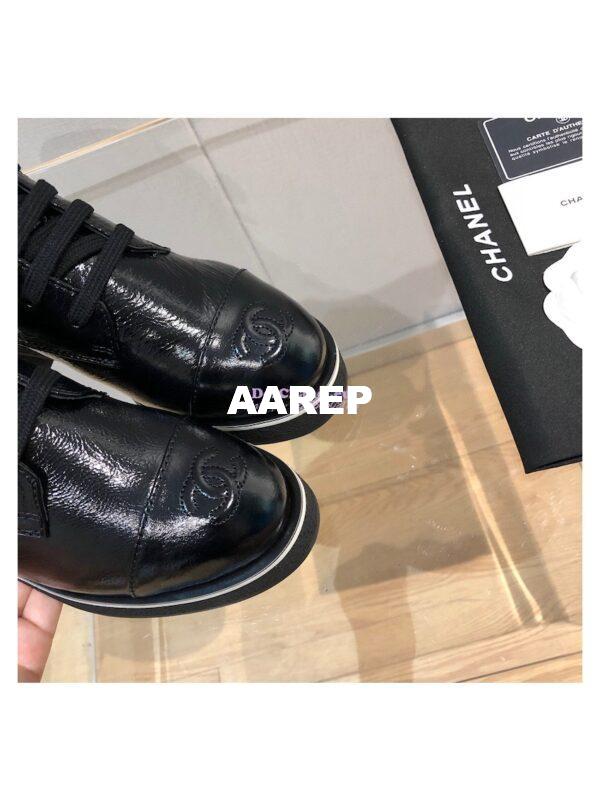 Replica Chanel Lace-Ups Shiny Crumpled Lambskin G36435 8