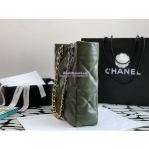 Replica Chanel 19 Shopping Bag Lambskin AS3519 Khaki 2