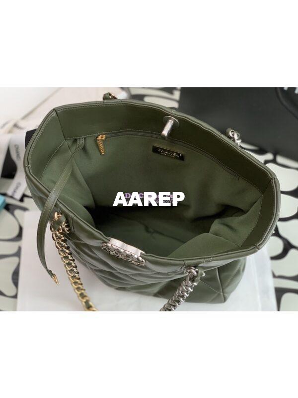 Replica Chanel 19 Shopping Bag Lambskin AS3519 Khaki 8