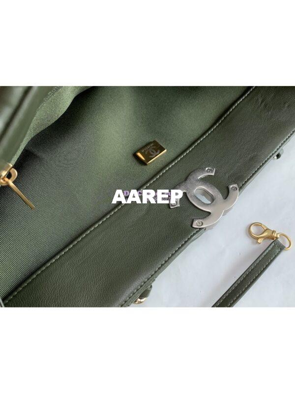 Replica Chanel 19 Shopping Bag Lambskin AS3519 Khaki 10