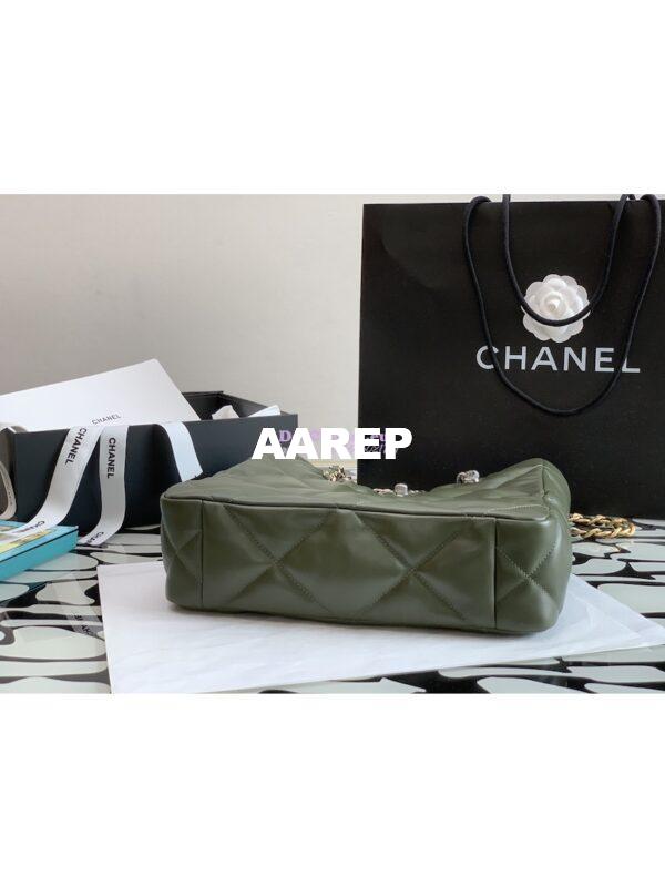Replica Chanel 19 Shopping Bag Lambskin AS3519 Khaki 11