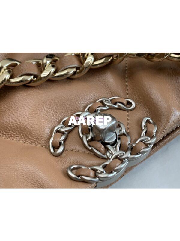 Replica Chanel 19 Shopping Bag Lambskin AS3519 Brown 3