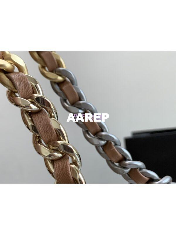 Replica Chanel 19 Shopping Bag Lambskin AS3519 Brown 5