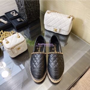 Replica Chanel Lambskin Quilted Espadrilles G36966 Black