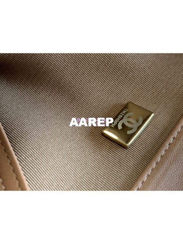 Replica Chanel 19 Shopping Bag Lambskin AS3519 Brown 9