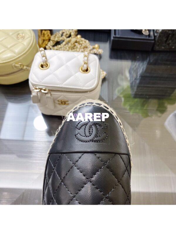 Replica Chanel Lambskin Quilted Espadrilles G36966 Black 8