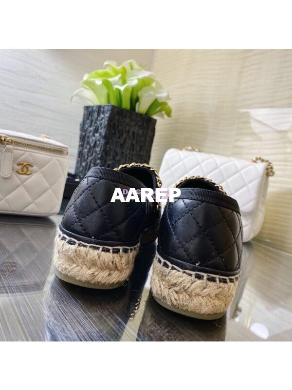 Replica Chanel Lambskin Quilted Espadrilles G36966 Black 10