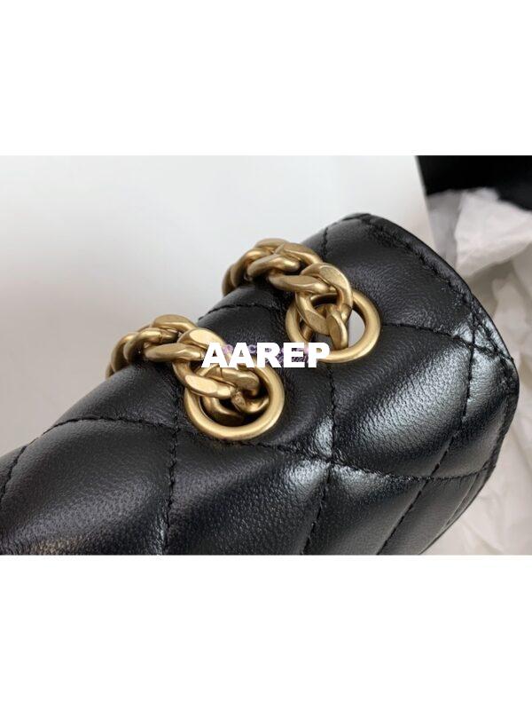 Replica Chanel 22K Flap Phone Holder With Chain AP3047 Lambskin Black 7
