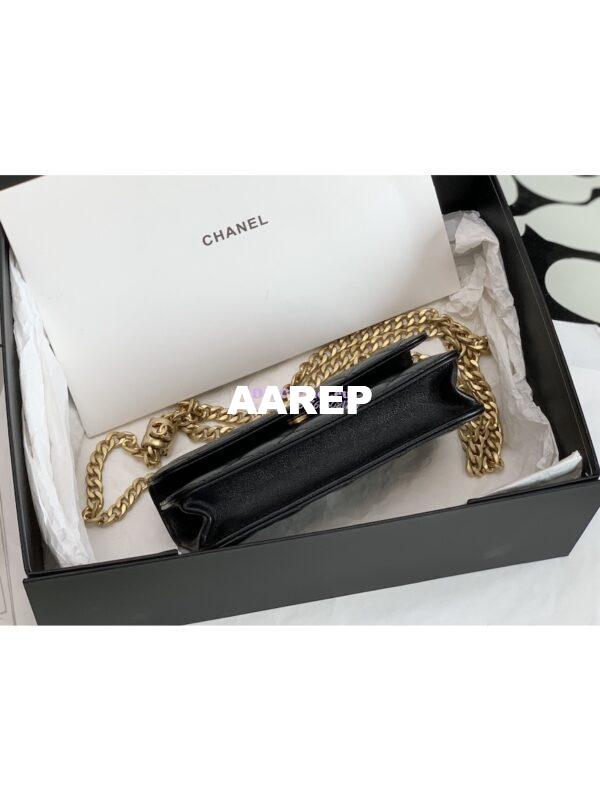 Replica Chanel 22K Flap Phone Holder With Chain AP3047 Lambskin Black 10