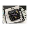 Replica Chanel Small Flap Bag With Top Handle Grained Calfskin AS3653 Khaki 2
