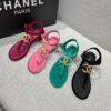 Replica Chanel Lambskin Red Sandals G36921 2