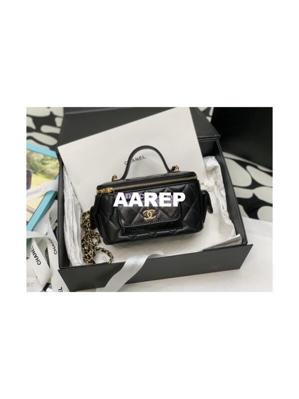 Replica Chanel Lambskin Vanity With Chain AP3017 Black