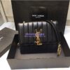 Replica Saint Laurent YSL Vicky Chain Wallet In Quilted Lambskin 554125 White