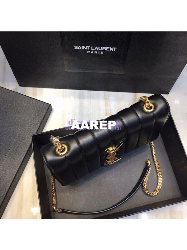 Replica Saint Laurent YSL Vicky Chain Wallet In Quilted Lambskin 554125 Black 6