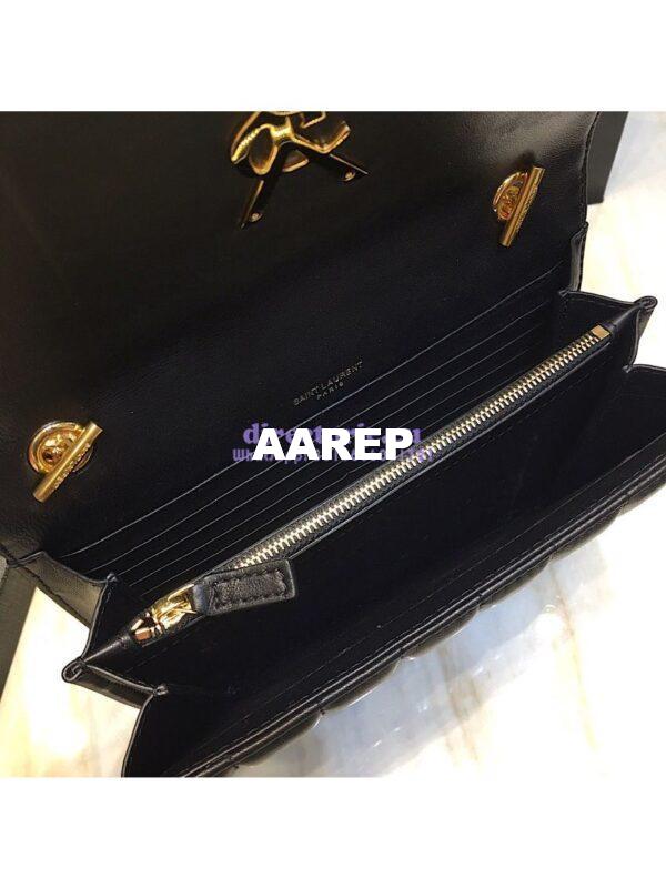 Replica Saint Laurent YSL Vicky Chain Wallet In Quilted Lambskin 554125 Black 11