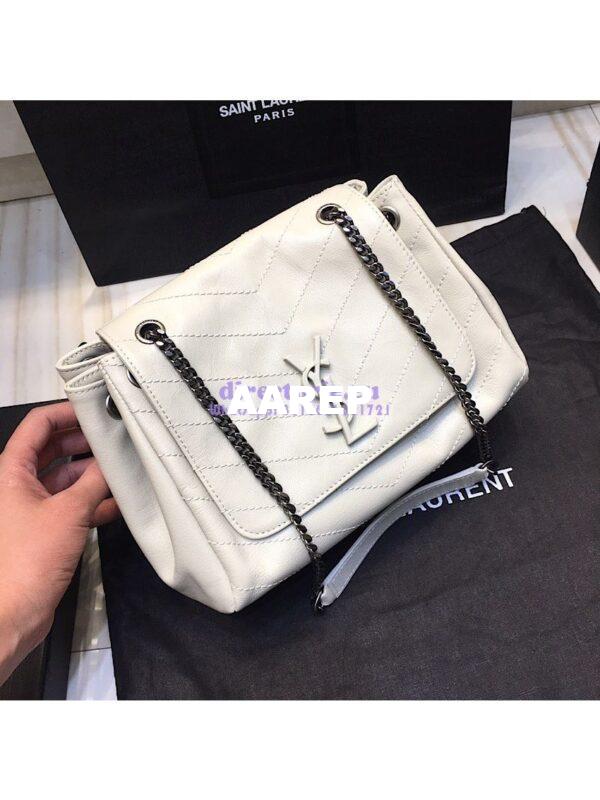 Replica Saint Laurent YSL Small Nolita Bag In Vintage Leather White 3