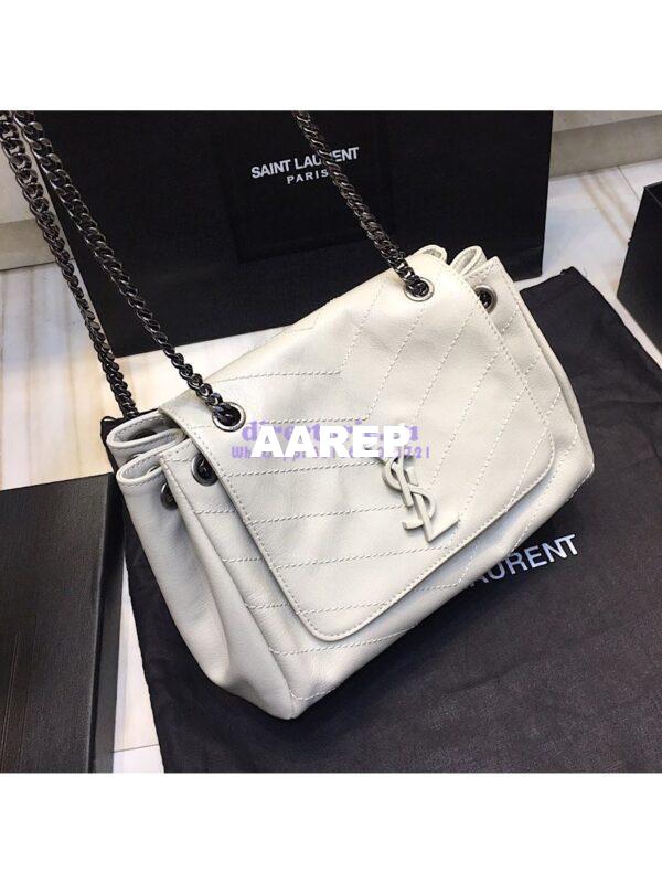 Replica Saint Laurent YSL Small Nolita Bag In Vintage Leather White 4