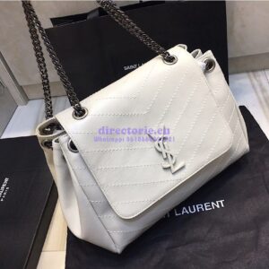 Replica Saint Laurent YSL Medium Nolita Bag In Vintage Leather White