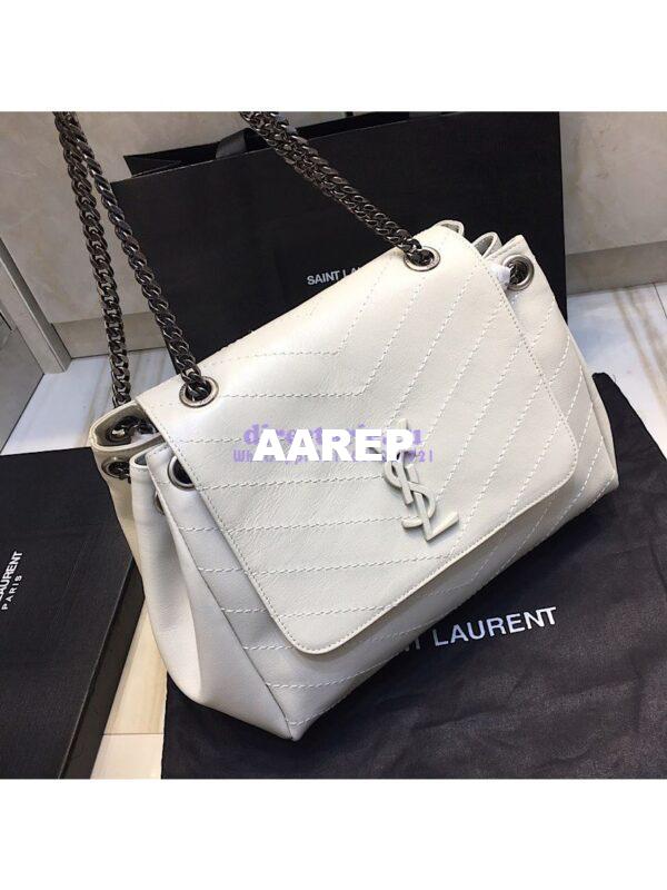 Replica Saint Laurent YSL Medium Nolita Bag In Vintage Leather White 3