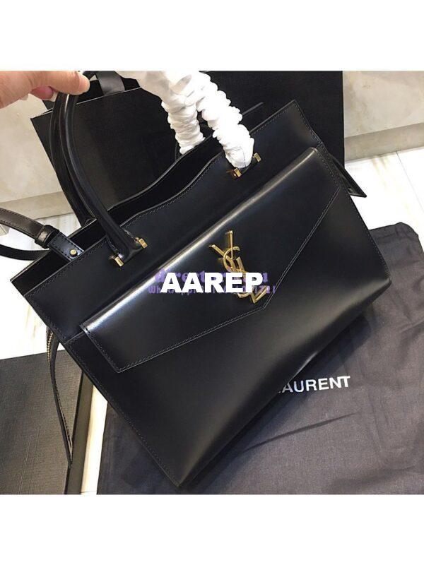 Replica Saint Laurent YSL Uptown Medium Tote In Shiny Smooth Leather 557653 Black 3