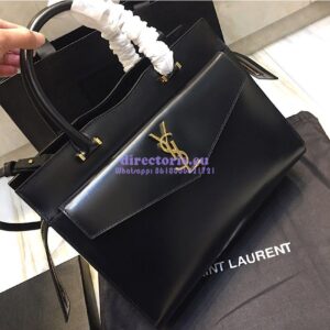 Replica Saint Laurent YSL Uptown Medium Tote In Shiny Smooth Leather 557653 Black 2