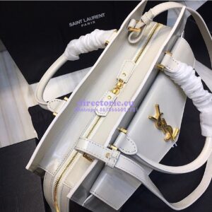 Replica Saint Laurent YSL Uptown Medium Tote In Shiny Smooth Leather 557653 Blanc 2