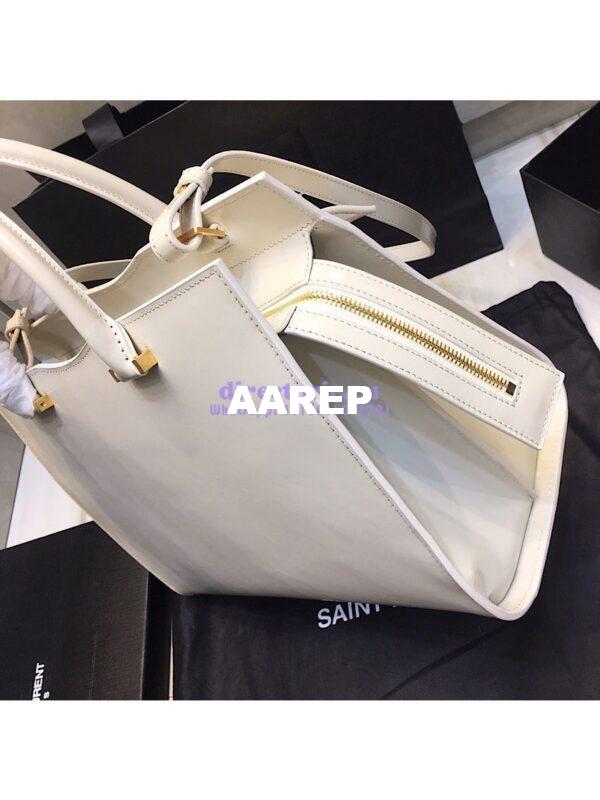 Replica Saint Laurent YSL Uptown Medium Tote In Shiny Smooth Leather 557653 Blanc 8