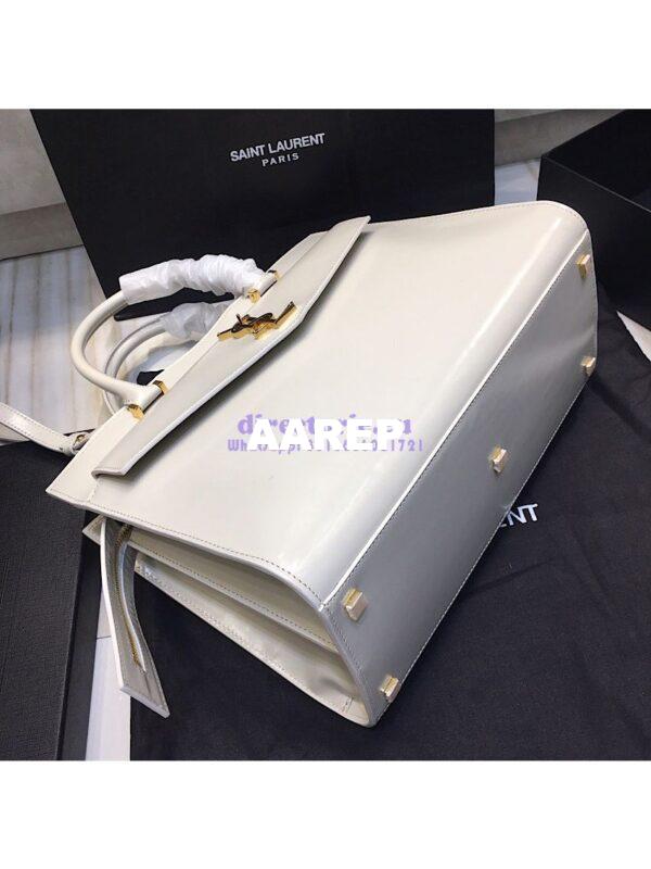 Replica Saint Laurent YSL Uptown Medium Tote In Shiny Smooth Leather 557653 Blanc 9