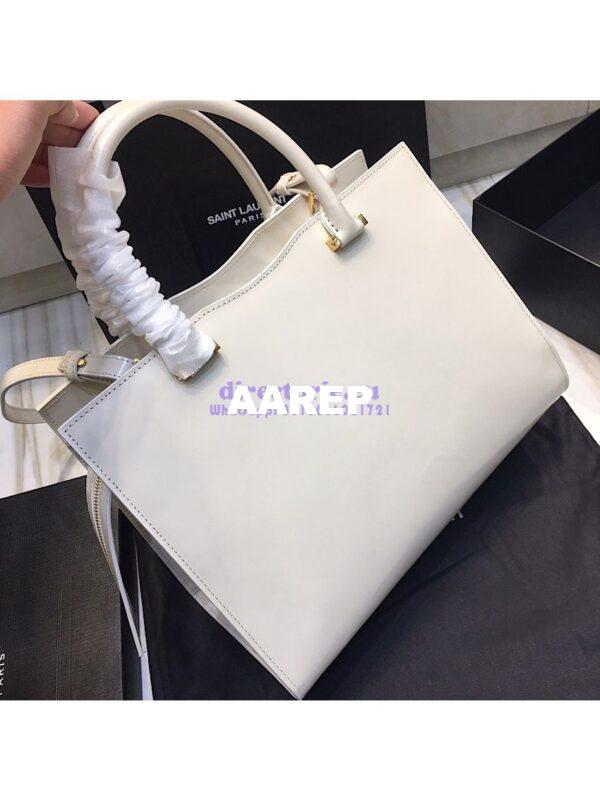 Replica Saint Laurent YSL Uptown Medium Tote In Shiny Smooth Leather 557653 Blanc 10