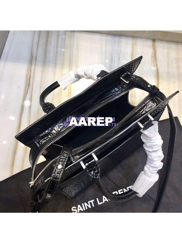 Replica Saint Laurent YSL Uptown Small Tote In Uptown Small Tote In Shiny Crocodile-embossed Leather 561203 Black 8