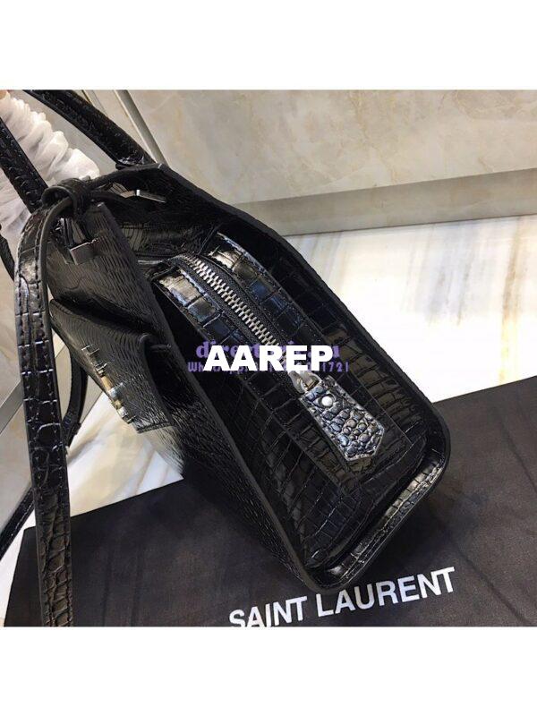 Replica Saint Laurent YSL Uptown Small Tote In Uptown Small Tote In Shiny Crocodile-embossed Leather 561203 Black 10
