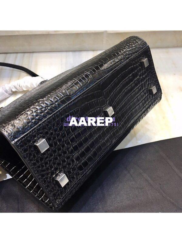 Replica Saint Laurent YSL Uptown Small Tote In Uptown Small Tote In Shiny Crocodile-embossed Leather 561203 Black 13