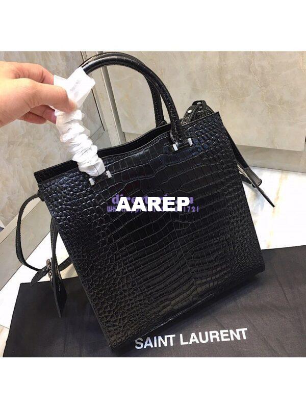 Replica Saint Laurent YSL Uptown Small Tote In Uptown Small Tote In Shiny Crocodile-embossed Leather 561203 Black 14