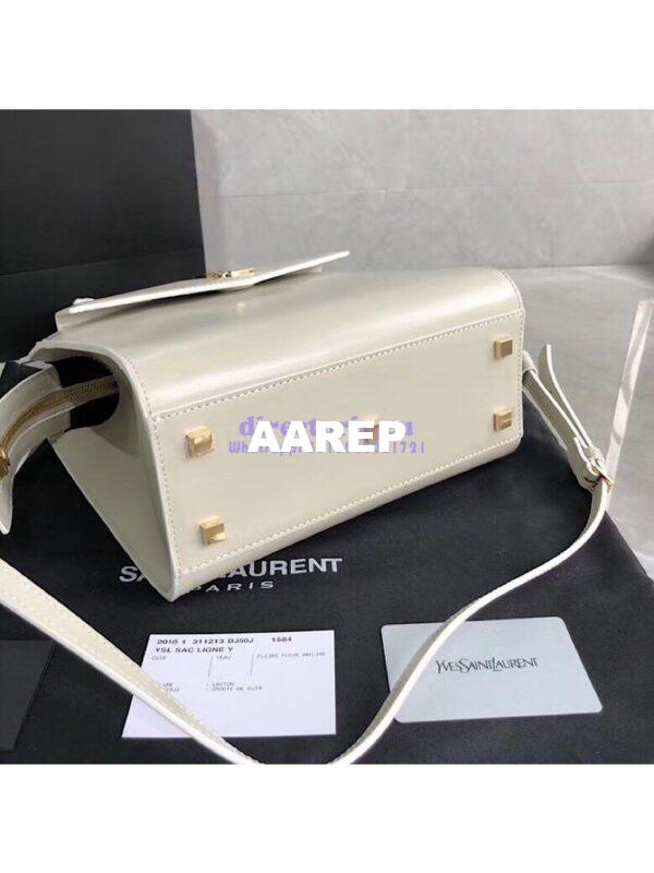Replica Saint Laurent YSL Uptown Small Tote In Shiny Smooth Leather 561203 Blanc 10