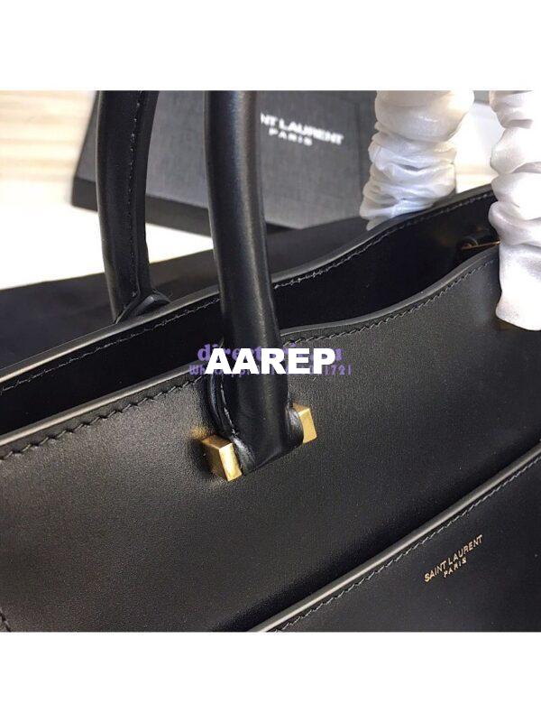 Replica Saint Laurent YSL Uptown Small Tote In Shiny Smooth Leather 561203 Black 8