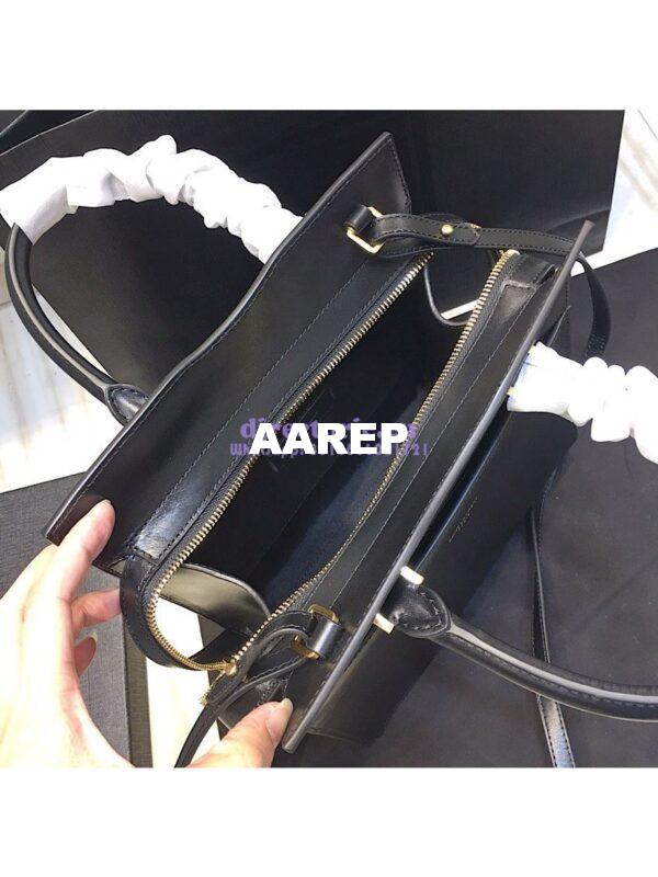 Replica Saint Laurent YSL Uptown Small Tote In Shiny Smooth Leather 561203 Black 9