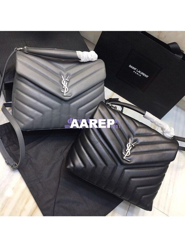 Replica Saint Laurent YSL LouLou Leather Top Handle Bag Black 3