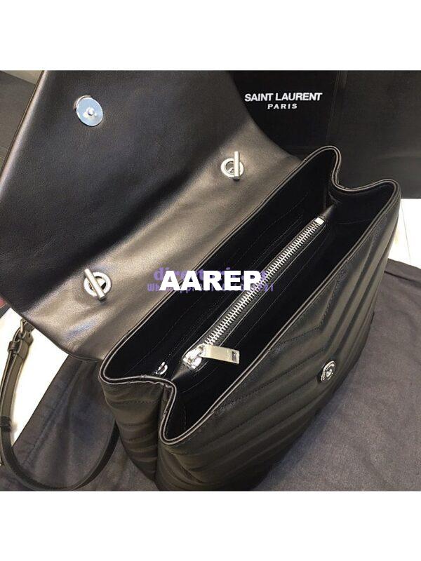 Replica Saint Laurent YSL LouLou Leather Top Handle Bag Black 8