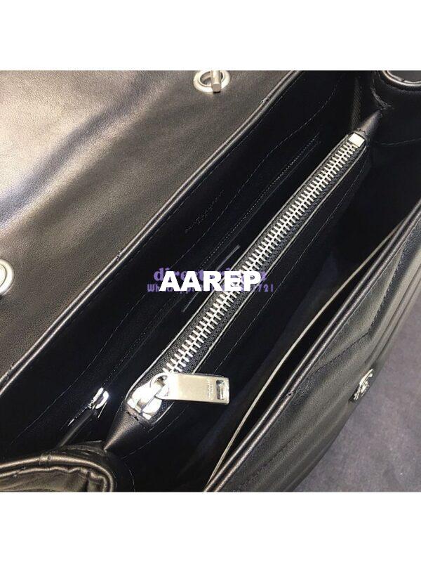Replica Saint Laurent YSL LouLou Leather Top Handle Bag Black 9
