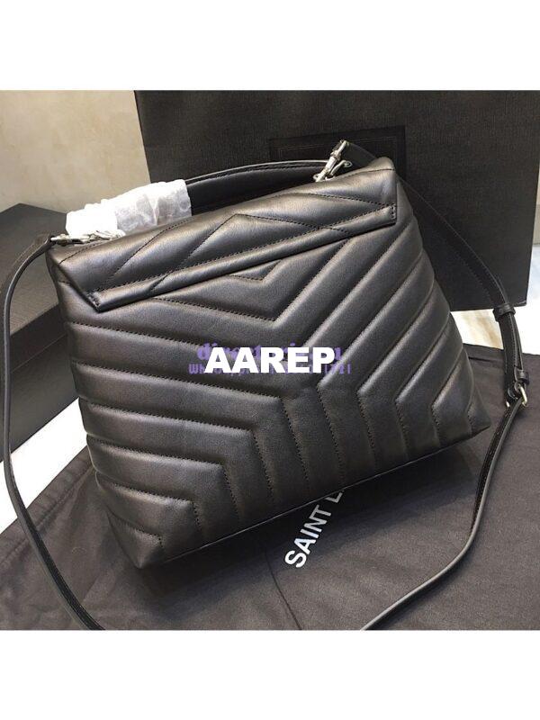 Replica Saint Laurent YSL LouLou Leather Top Handle Bag Black 11