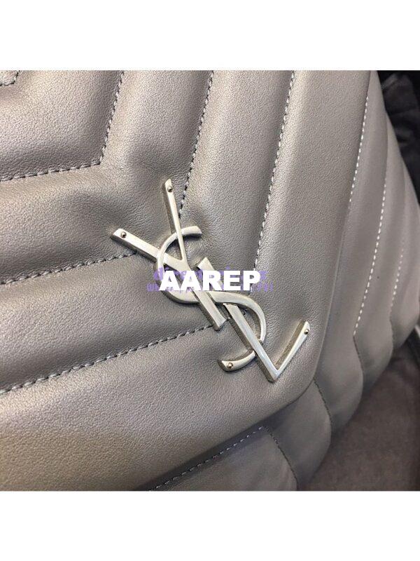 Replica Saint Laurent YSL LouLou Leather Top Handle Bag Grey 6