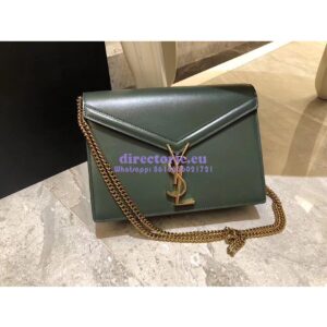 Replica YSL Saint Laurent Cassandra Monogram Clasp Bag In Smooth Leather Dark Green 2