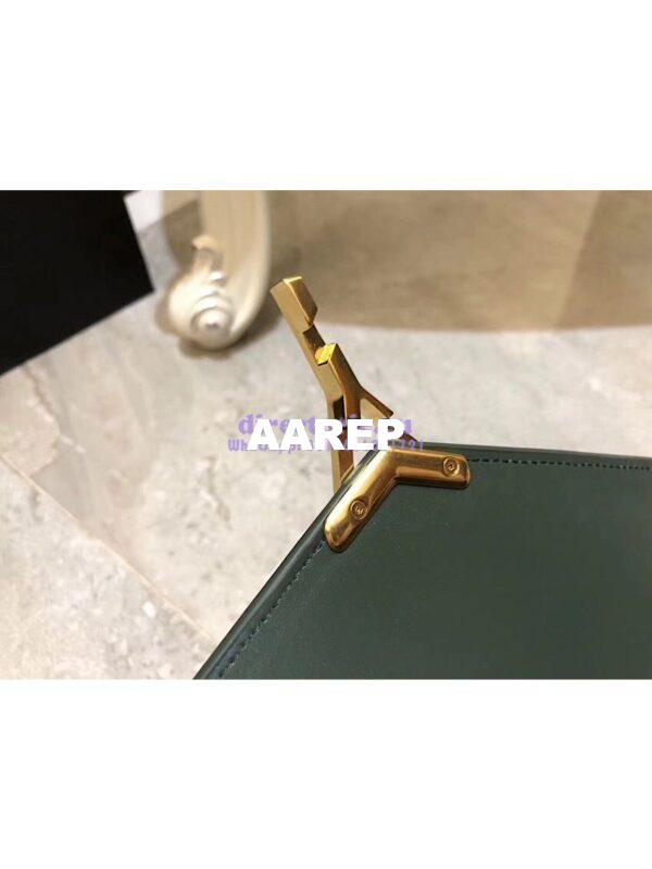 Replica YSL Saint Laurent Cassandra Monogram Clasp Bag In Smooth Leather Dark Green 8