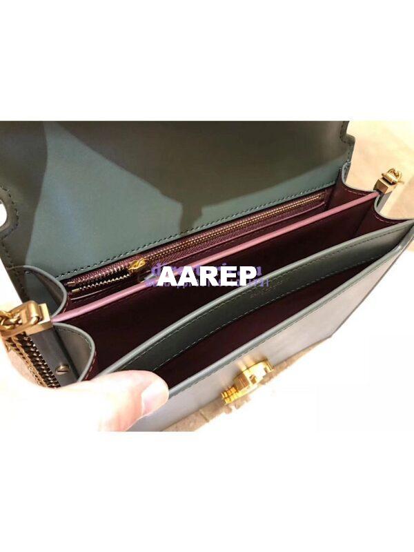 Replica YSL Saint Laurent Cassandra Monogram Clasp Bag In Smooth Leather Dark Green 9