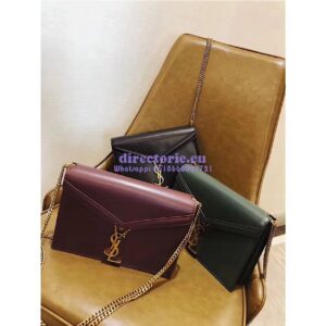 Replica YSL Saint Laurent Cassandra Monogram Clasp Bag In Smooth Leather Dark Red